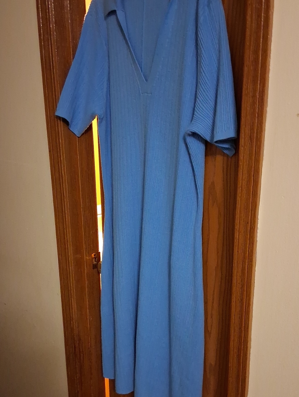 Ava & Viv Light Blue Ribbed Midi DRESS